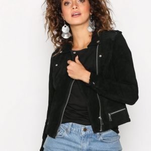 Vero Moda Vmroyce Short Suede Jacket Noos Nahkatakki Musta