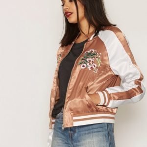 Vero Moda Vmsatty Emb Short Bomber Jacket Takki Ruskea