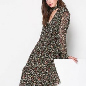 Vero Moda Vmvenice Wrap L / S Calf Dress Sb1 Mekko Musta