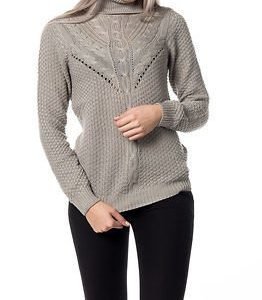 Vila Lilla Rollneck Knit Light Grey Melange