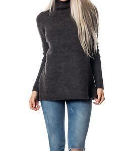 Vila Place Rollneck Knit Dark Grey Melange