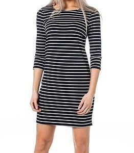 Vila Tinny New Dress Total Eclipse with White Stripes