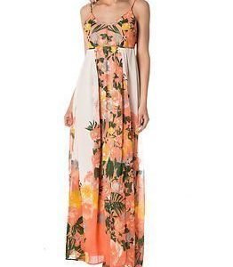 Vila Vibotanical Crawl Printed Maxi Dress Desert Flower