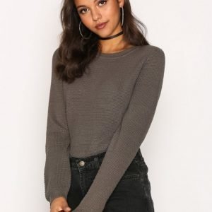 Vila Vichassa L / S Knit Top-Noos Neulepusero Tummanharmaa