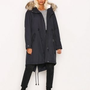 Vila Viclover Long Parka Jacket Untuvatakki Tummansininen