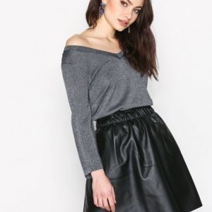Vila Viemma Faux Leather Skirt- Noos Minihame Musta