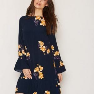 Vila Vinalina L / S Ruffle Dress Loose Fit Mekko Sininen