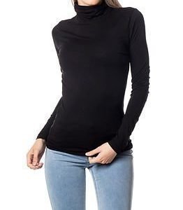 Vila Viofficiel Rollneck Top Black