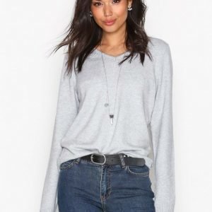 Vila Viril L / S V-Neck Knit Top-Noos Pusero Vaaleanharmaa