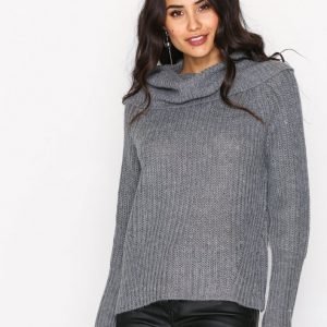 Vila Viview L / S Cowlneck Knit Top Tb Neulepusero Harmaa