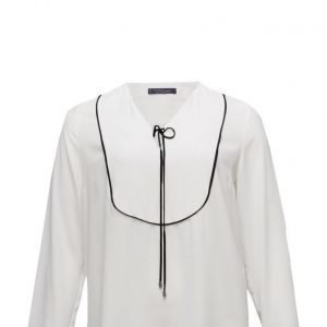 Violeta by Mango Contrast Trim Blouse pitkähihainen pusero