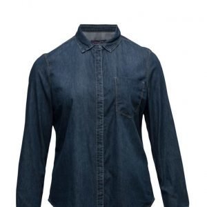 Violeta by Mango Dark Denim Shirt pitkähihainen paita