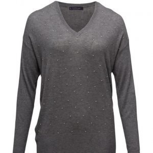 Violeta by Mango Embossed Embellishment Cotton Sweater neulepusero