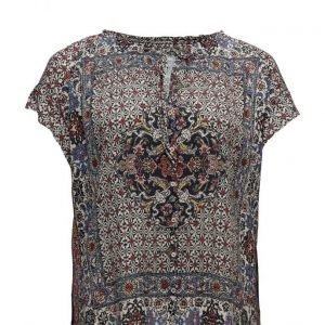 Violeta by Mango Flowy Printed Blouse lyhythihainen pusero