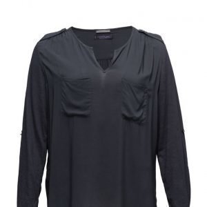 Violeta by Mango Mixed Fabric Blouse pitkähihainen pusero