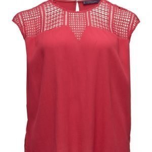 Violeta by Mango Openwork Panel Blouse lyhythihainen pusero