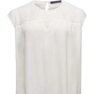 Violeta by Mango Openwork Panel Blouse lyhythihainen pusero