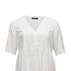 Violeta by Mango Openwork Trim Blouse lyhythihainen pusero