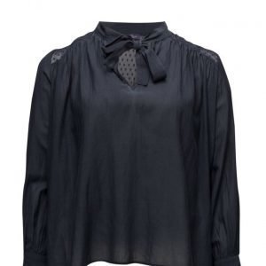 Violeta by Mango Plumeti Panel Blouse pitkähihainen pusero