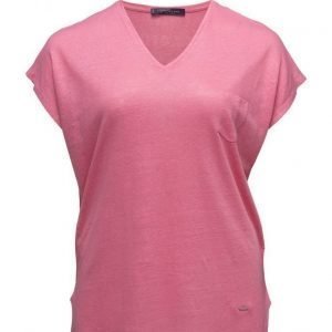 Violeta by Mango Pocket Linen-Blend T-Shirt lyhythihainen pusero