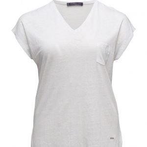 Violeta by Mango Pocket Linen-Blend T-Shirt lyhythihainen pusero