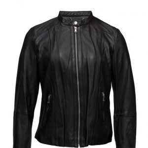 Violeta by Mango Zip Leather Jacket nahkatakki