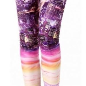 Violetit printtikuvioiset leggingsit