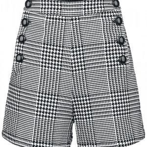 Voodoo Vixen Button Skirt Black/White Naisten Shortsit