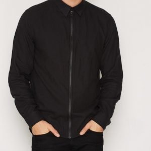 Whyred Stone Zip Shirt Kauluspaita Black