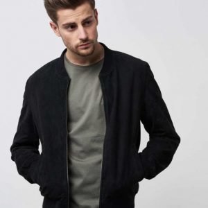 William Baxter Ross Suede Bomber Black