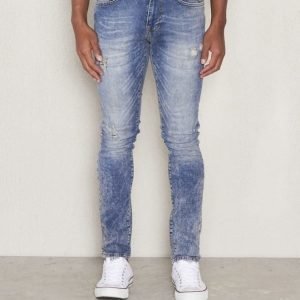 William Baxter Ted Slim Fit Ripped Mid Blue