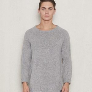 William Baxter Teddy Knitted Sweater Light Grey Melange