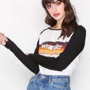 Wrangler Long Sleeve Raglan Tee Pitkähihainen Paita Offwhite