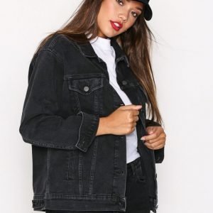 Wrangler Trucker Jacket Back To Bl Farkkutakki Black