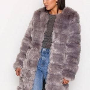 Y.A.S Yasfaux Fake Fur Jacket Tekoturkki Harmaa