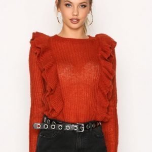 Y.A.S Yaslucia Ls Knit Pullover Neulepusero Tummanpunainen