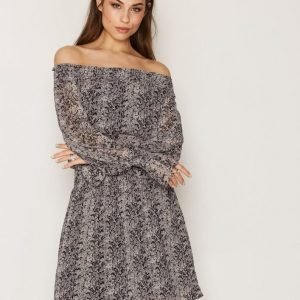 Y.A.S Yasphyto Offshoulder Dress Pitkähihainen Mekko Vaaleanharmaa