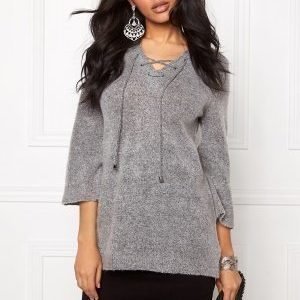 b.young Oyester v-neck Sweater Med.grey Melange